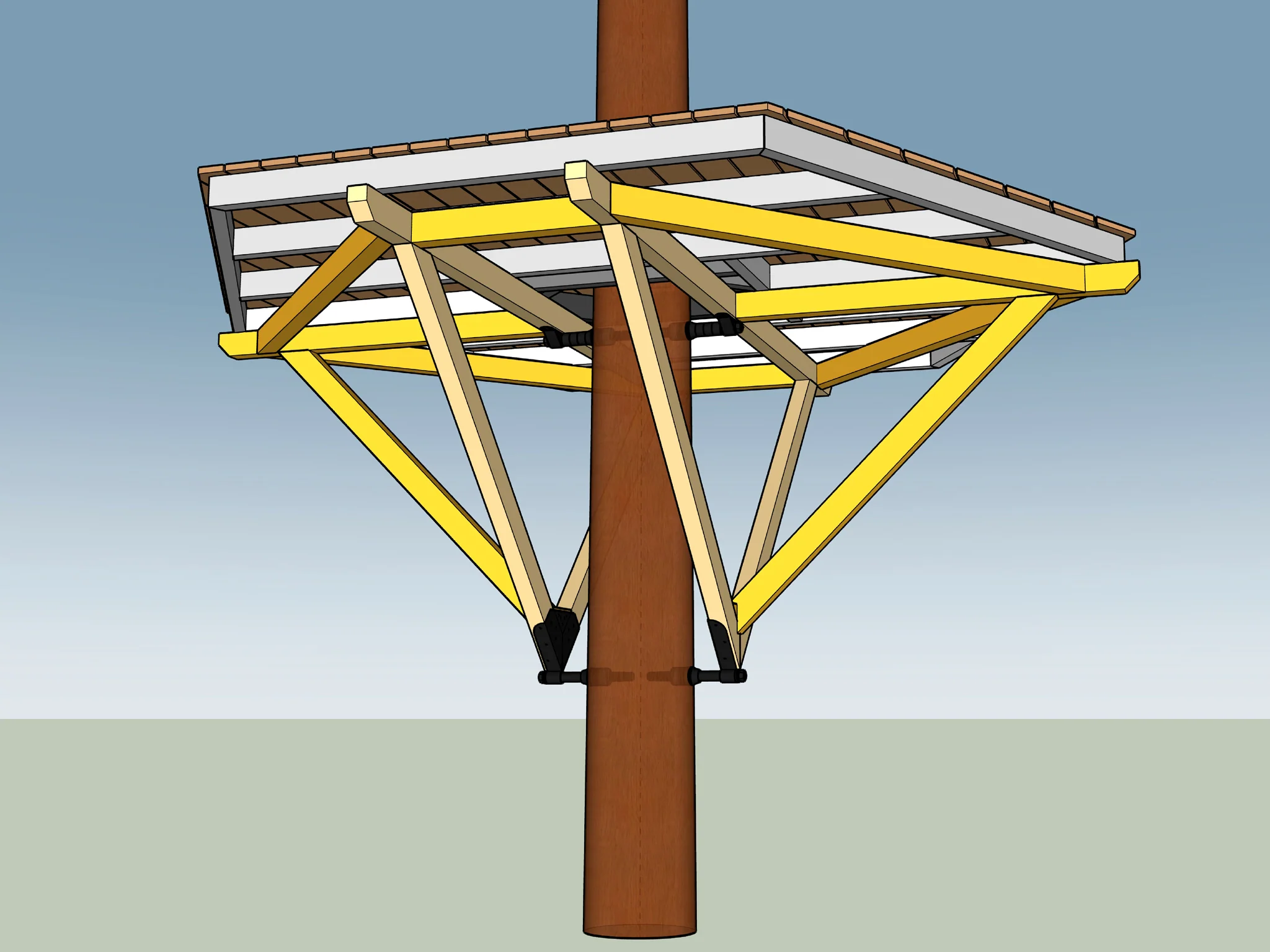 XL Baumhaus-Bausatz für 1–2 Bäume, Dreieck D90 - Image 6