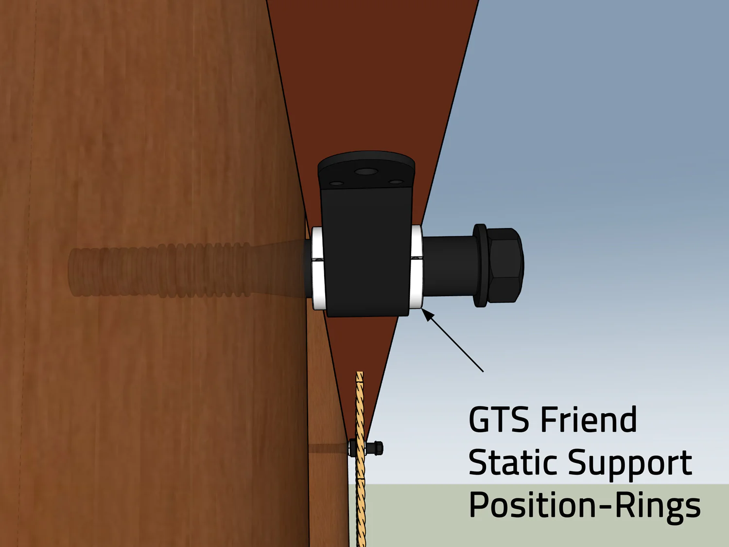 Schaukelbalken-Halterung für 2 Bäume, mit GTS-Baumschrauben - Image 4